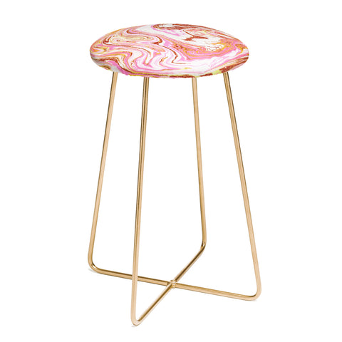 83 Oranges Marble and Rose Gold Dust Counter Stool