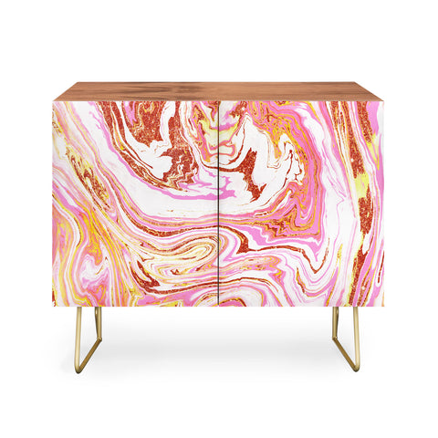83 Oranges Marble and Rose Gold Dust Credenza