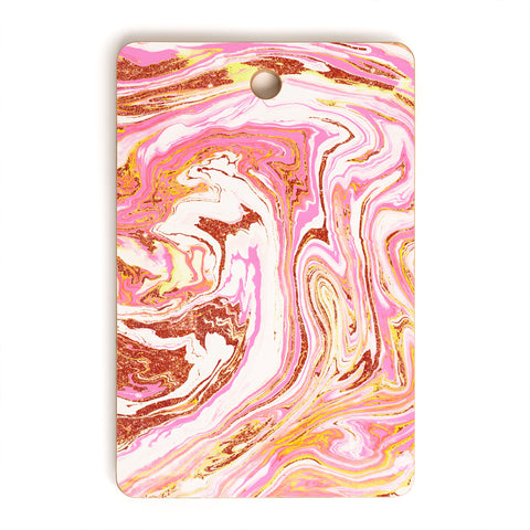 83 Oranges Marble and Rose Gold Dust Cutting Board Rectangle