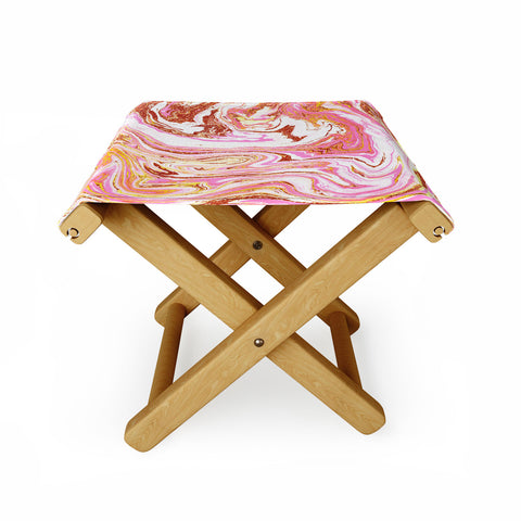 83 Oranges Marble and Rose Gold Dust Folding Stool