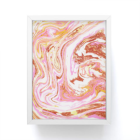 83 Oranges Marble and Rose Gold Dust Framed Mini Art Print