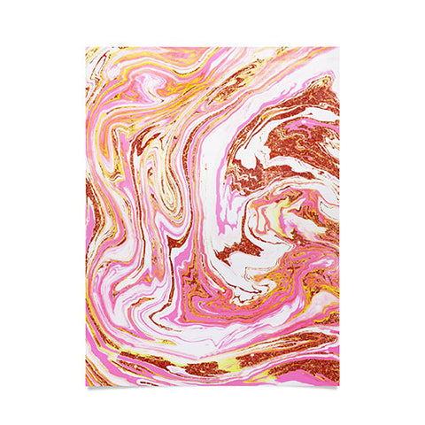 83 Oranges Marble and Rose Gold Dust Poster