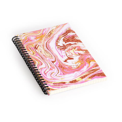 83 Oranges Marble and Rose Gold Dust Spiral Notebook