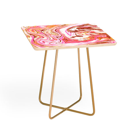 83 Oranges Marble and Rose Gold Dust Side Table