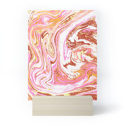 83 Oranges Marble and Rose Gold Dust Mini Art Print