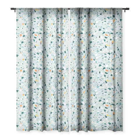 83 Oranges Mint Terrazzo Sheer Window Curtain