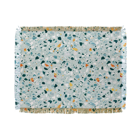 83 Oranges Mint Terrazzo Throw Blanket