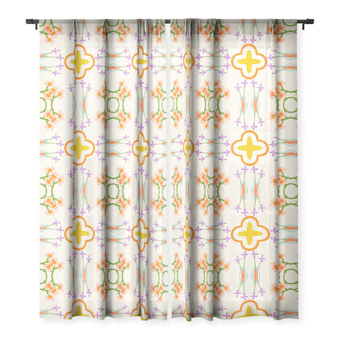 83 Oranges Modern Mandala 01 Sheer Window Curtain