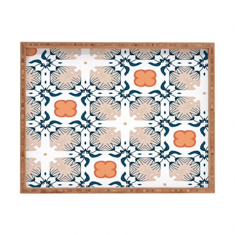 83 Oranges Modern Mandala 02 Rectangular Tray