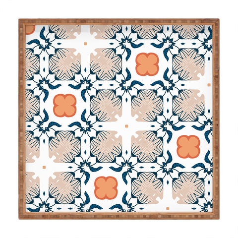 83 Oranges Modern Mandala 02 Square Tray