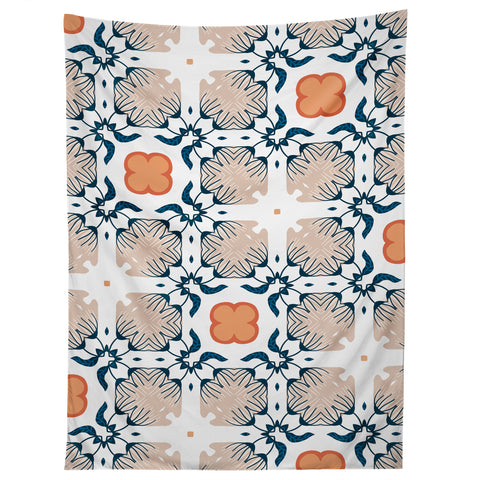 83 Oranges Modern Mandala 02 Tapestry