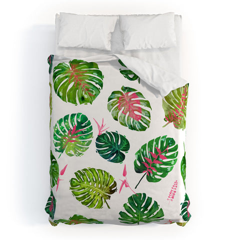 83 Oranges Monstera Love Duvet Cover