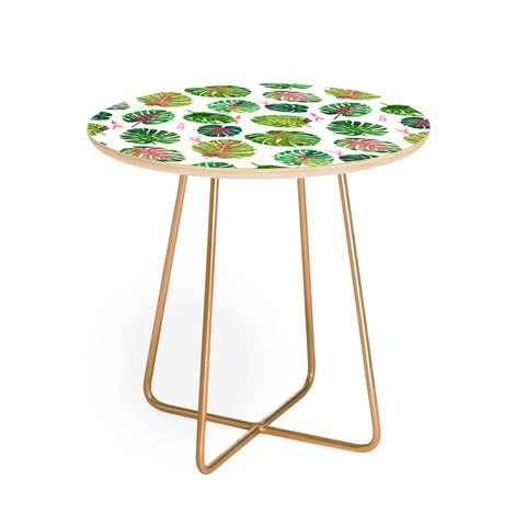 83 Oranges Monstera Love Round Side Table