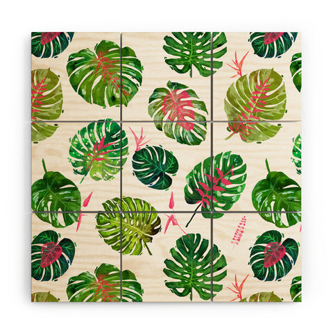 83 Oranges Monstera Love Wood Wall Mural
