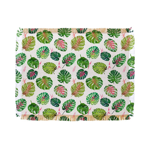 83 Oranges Monstera Love Throw Blanket