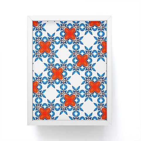 83 Oranges Moroccan Floral Tiles Framed Mini Art Print