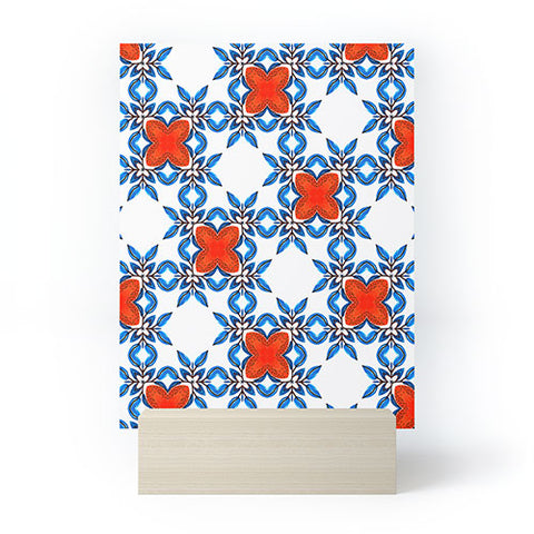 83 Oranges Moroccan Floral Tiles Mini Art Print