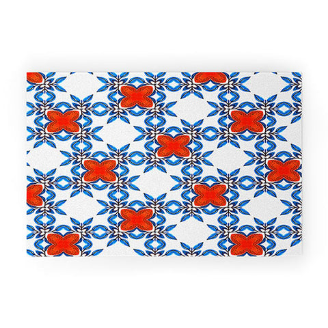 83 Oranges Moroccan Floral Tiles Welcome Mat