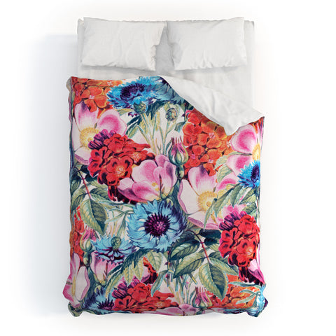 83 Oranges Neon Bloom Duvet Cover