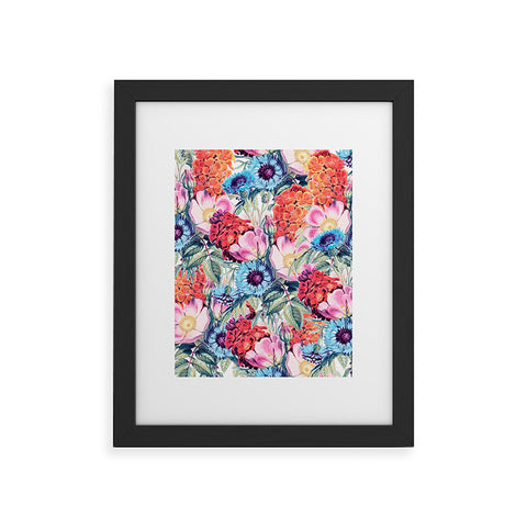 83 Oranges Neon Bloom Framed Art Print