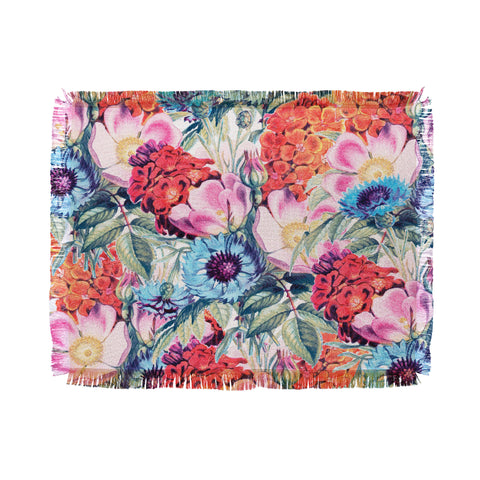 83 Oranges Neon Bloom Throw Blanket