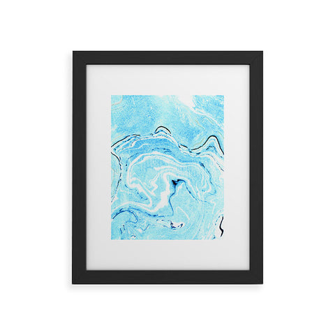 83 Oranges Ocean Marble Framed Art Print