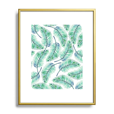 83 Oranges Palms Watercolor Metal Framed Art Print