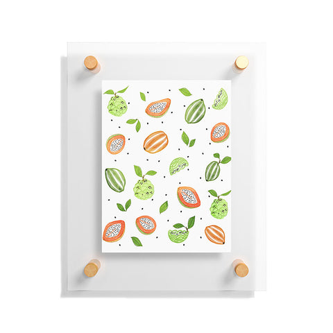 83 Oranges Papaya And Custard Apple Floating Acrylic Print