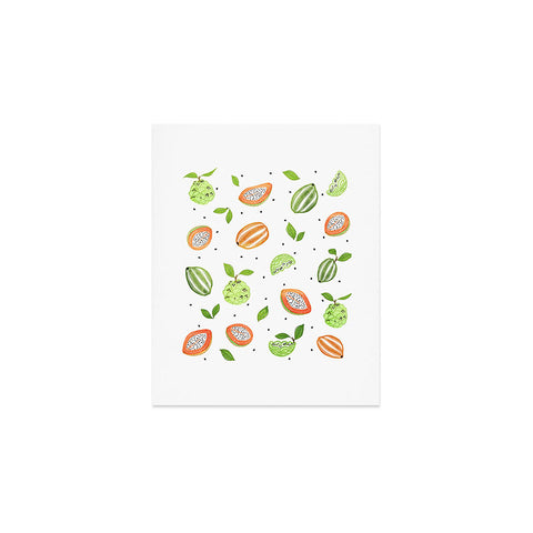 83 Oranges Papaya And Custard Apple Art Print