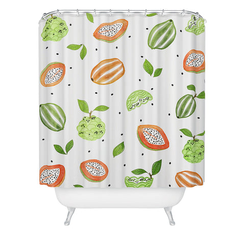 83 Oranges Papaya And Custard Apple Shower Curtain