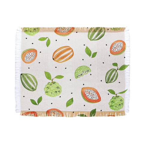 83 Oranges Papaya And Custard Apple Throw Blanket