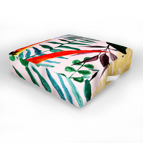 83 Oranges Paradise Floral Outdoor Floor Cushion