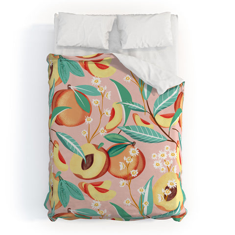 83 Oranges Peach Season Duvet Cover