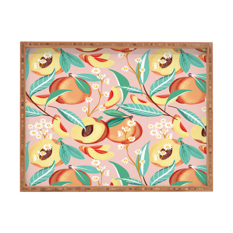 83 Oranges Peach Season Rectangular Tray