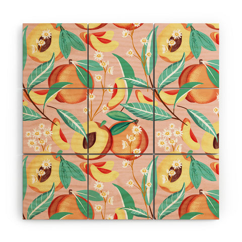 83 Oranges Peach Season Wood Wall Mural