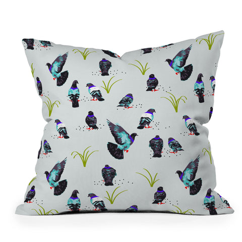 83 Oranges Pigeon Park Throw Pillow