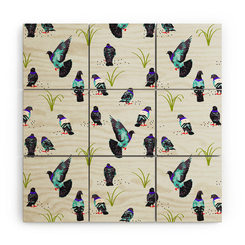 83 Oranges Pigeon Park Wood Wall Mural