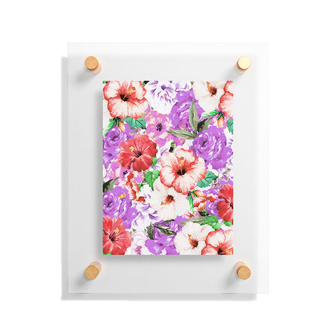 83 Oranges Purple Floral Floating Acrylic Print