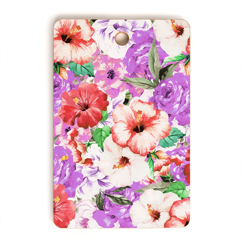 83 Oranges Purple Floral Cutting Board Rectangle