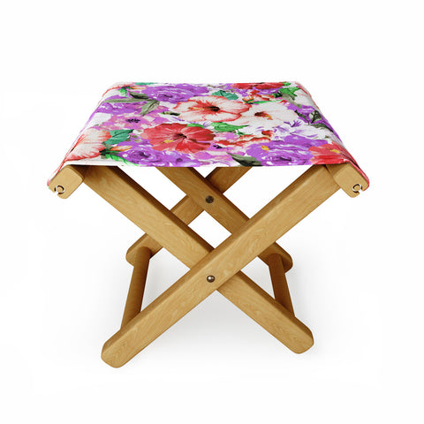 83 Oranges Purple Floral Folding Stool