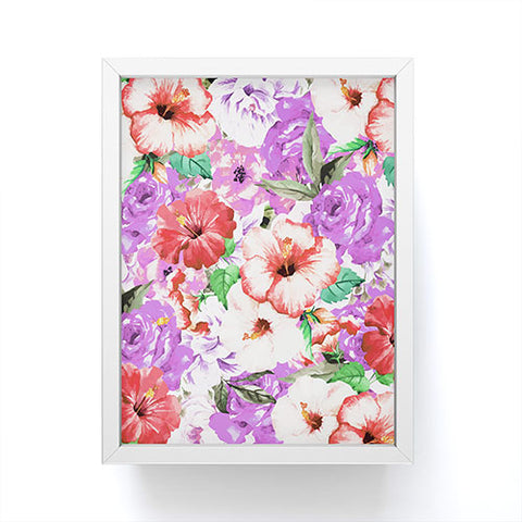 83 Oranges Purple Floral Framed Mini Art Print