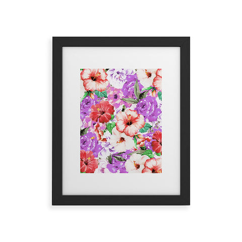 83 Oranges Purple Floral Framed Art Print