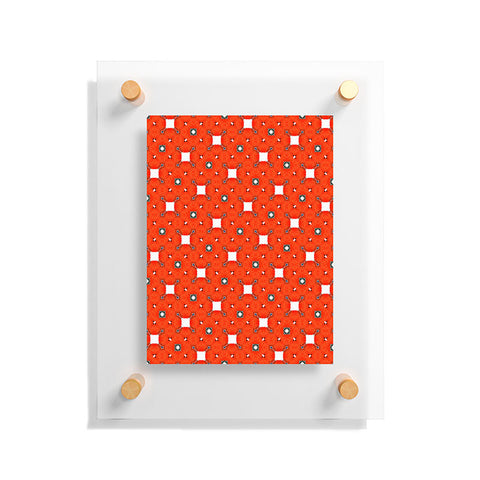 83 Oranges Red Poppies Pattern Floating Acrylic Print