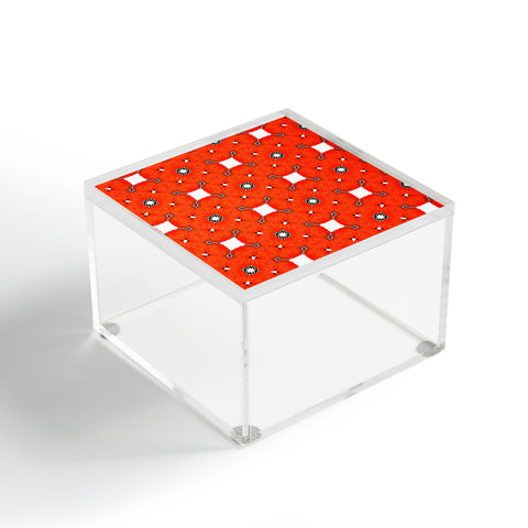 83 Oranges Red Poppies Pattern Acrylic Box