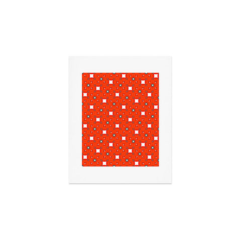 83 Oranges Red Poppies Pattern Art Print