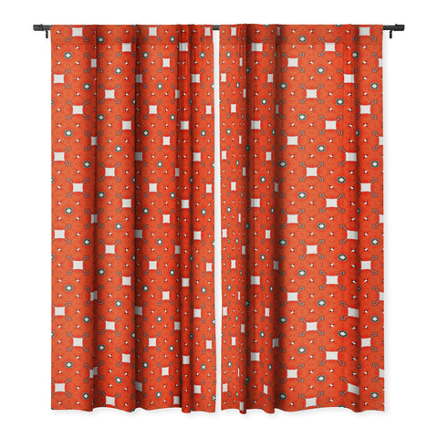 83 Oranges Red Poppies Pattern Blackout Non Repeat