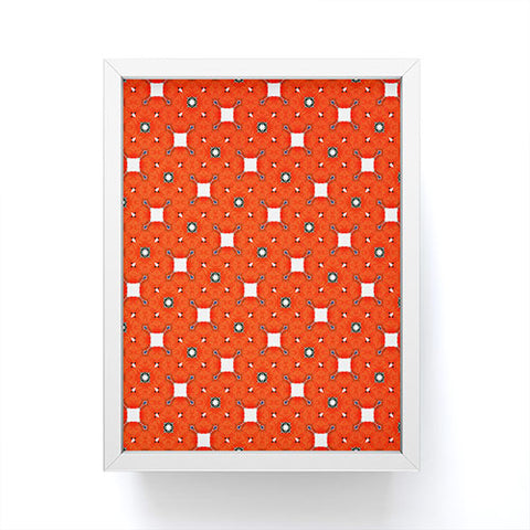 83 Oranges Red Poppies Pattern Framed Mini Art Print