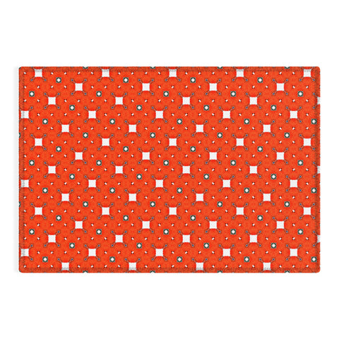 83 Oranges Red Poppies Pattern Outdoor Rug