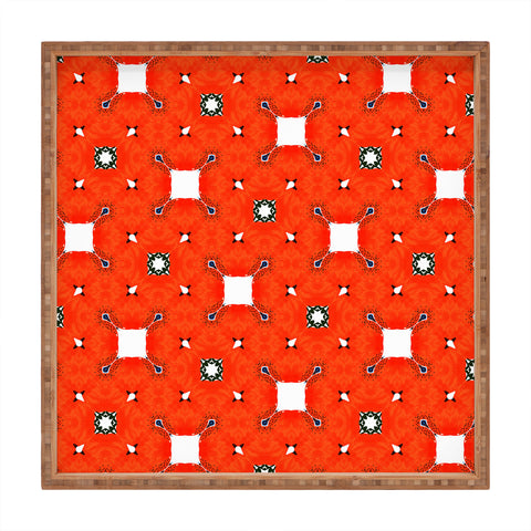 83 Oranges Red Poppies Pattern Square Tray