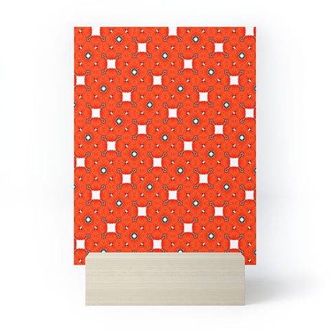 83 Oranges Red Poppies Pattern Mini Art Print